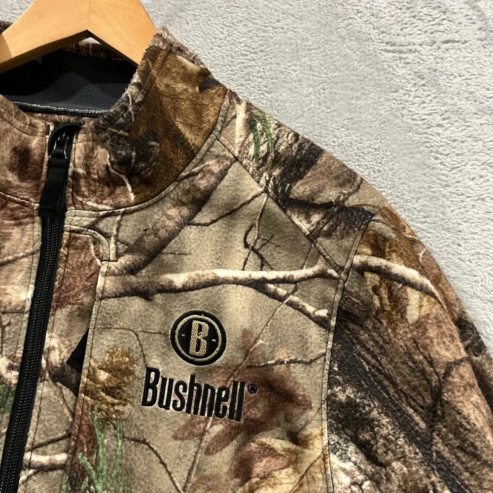 Bushnell Camo Jacket Men Medium Realtree AP Heavy Fleece Lined Pull Over Hunting
